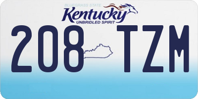 KY license plate 208TZM