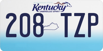 KY license plate 208TZP