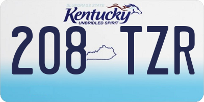 KY license plate 208TZR