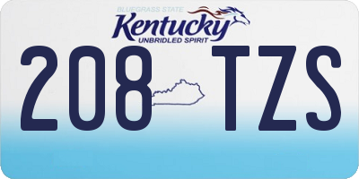 KY license plate 208TZS