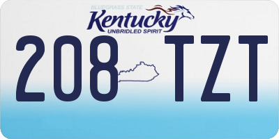 KY license plate 208TZT