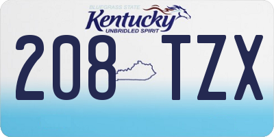 KY license plate 208TZX