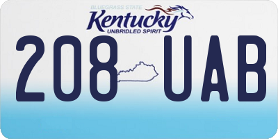 KY license plate 208UAB