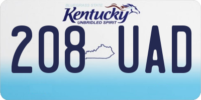 KY license plate 208UAD