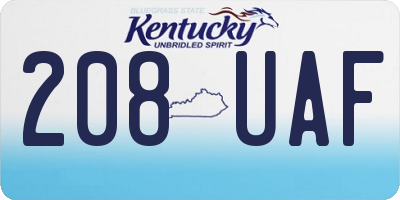 KY license plate 208UAF