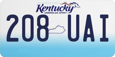 KY license plate 208UAI
