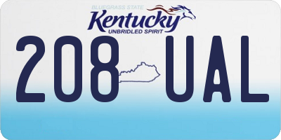 KY license plate 208UAL