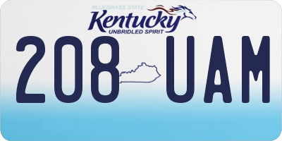 KY license plate 208UAM