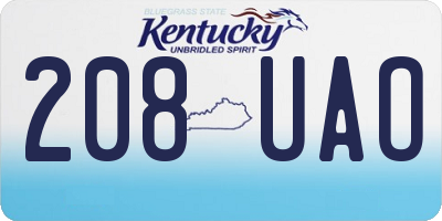 KY license plate 208UAO