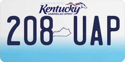 KY license plate 208UAP
