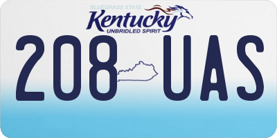 KY license plate 208UAS