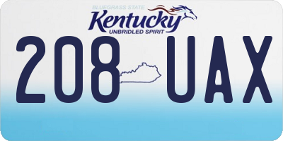 KY license plate 208UAX
