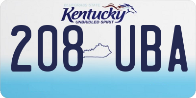 KY license plate 208UBA