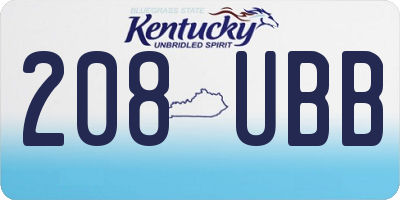 KY license plate 208UBB