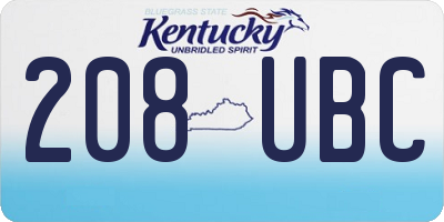 KY license plate 208UBC