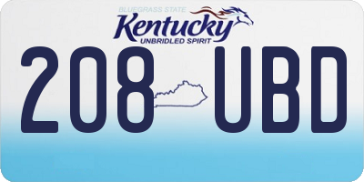 KY license plate 208UBD