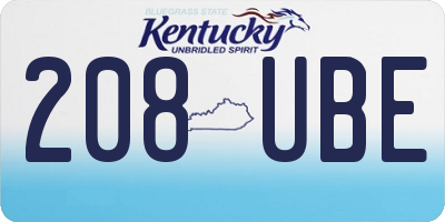 KY license plate 208UBE