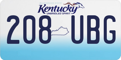 KY license plate 208UBG