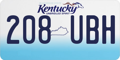 KY license plate 208UBH