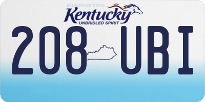 KY license plate 208UBI