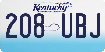 KY license plate 208UBJ