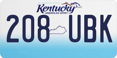 KY license plate 208UBK
