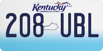 KY license plate 208UBL