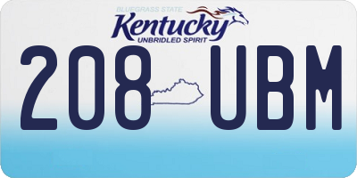 KY license plate 208UBM