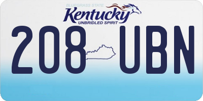 KY license plate 208UBN