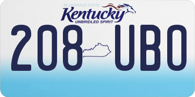 KY license plate 208UBO