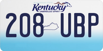 KY license plate 208UBP