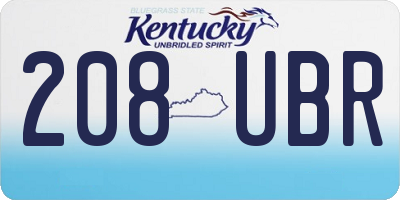 KY license plate 208UBR