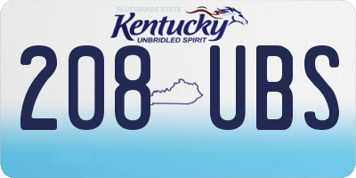 KY license plate 208UBS