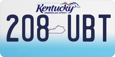 KY license plate 208UBT