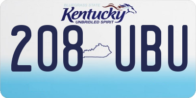 KY license plate 208UBU