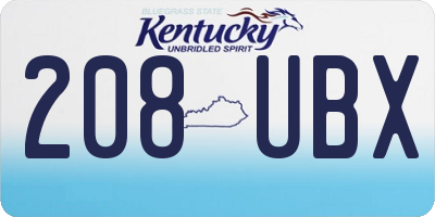 KY license plate 208UBX