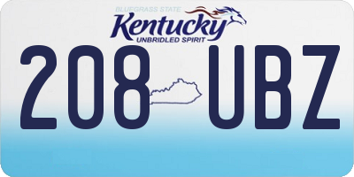 KY license plate 208UBZ