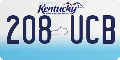 KY license plate 208UCB