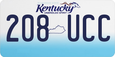KY license plate 208UCC