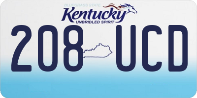 KY license plate 208UCD