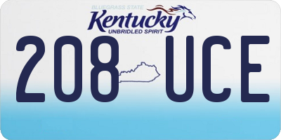 KY license plate 208UCE
