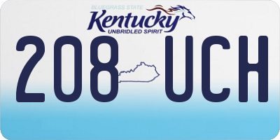 KY license plate 208UCH