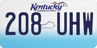KY license plate 208UHW
