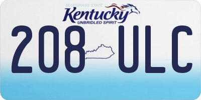 KY license plate 208ULC
