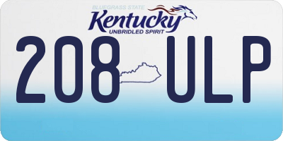 KY license plate 208ULP