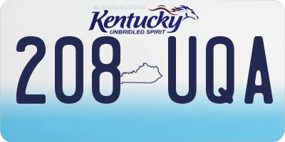 KY license plate 208UQA