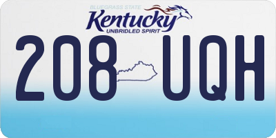 KY license plate 208UQH