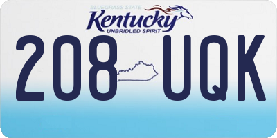 KY license plate 208UQK