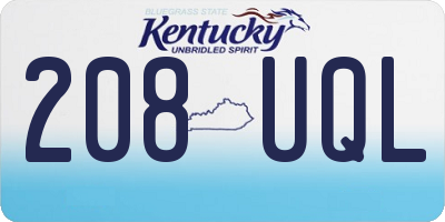 KY license plate 208UQL