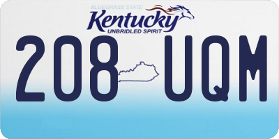 KY license plate 208UQM